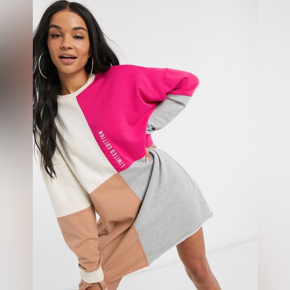 Missguided Colorblock Sweater Dress